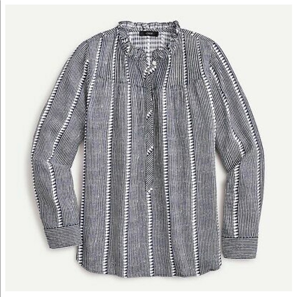 NWT Jcrew Ruffleneck Popover Shirt